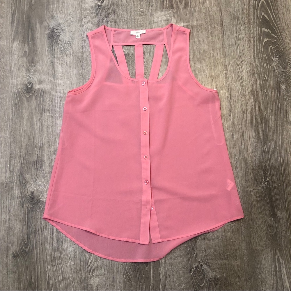 Pink shear sleeveless top